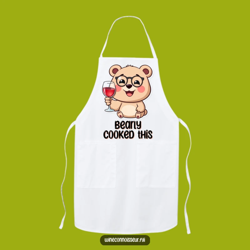 Funny Bear Monocle Apron: Classy Kitchen Fun Gift