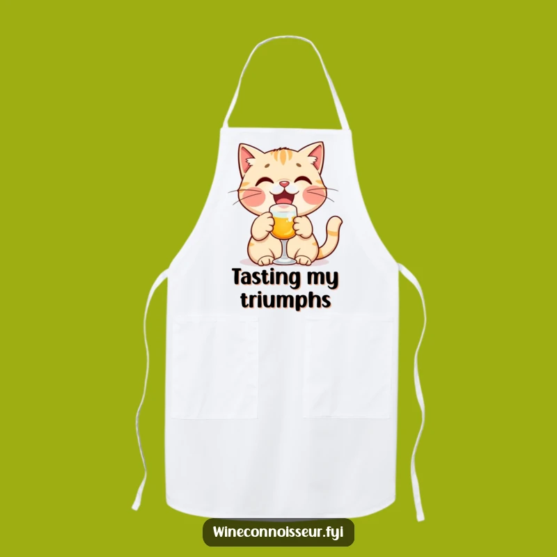 Funny Cat Toasting Apron - Kitchen Celebration Wear, Chef Gift