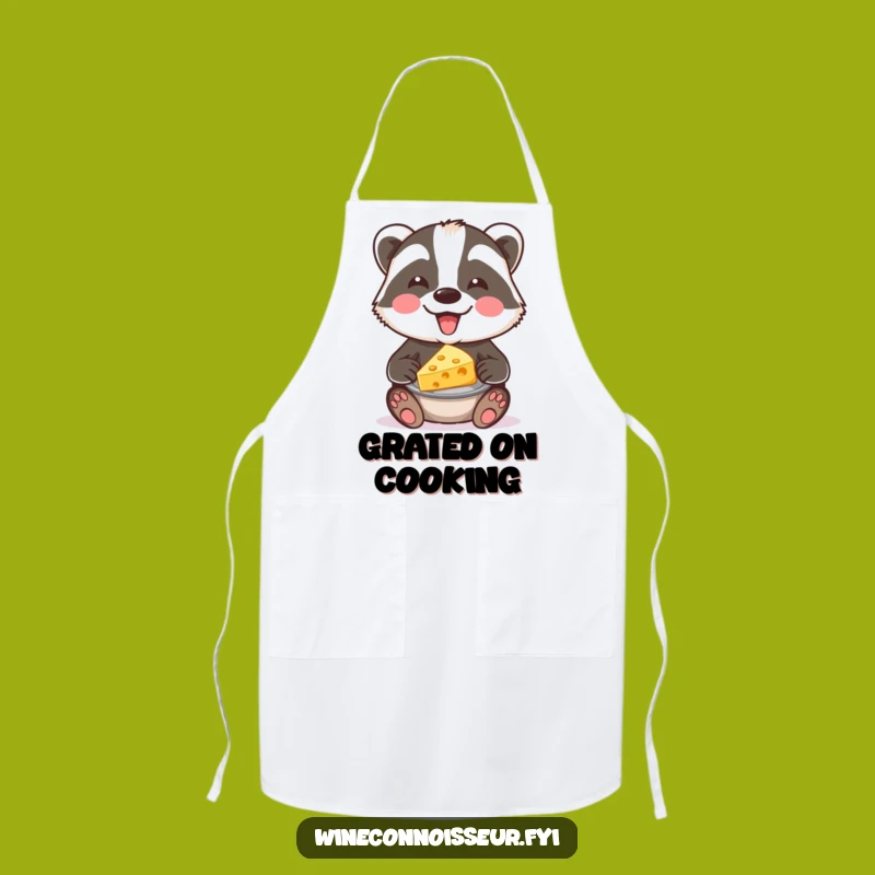 Funny Chef Badger Cheese Apron: Joyful Pairing Kitchen Gift