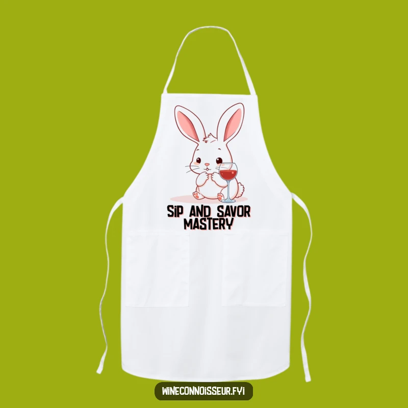 Funny Kawaii Rabbit Wine Pairing Apron - Chef's Hilarious Kitchen Companion