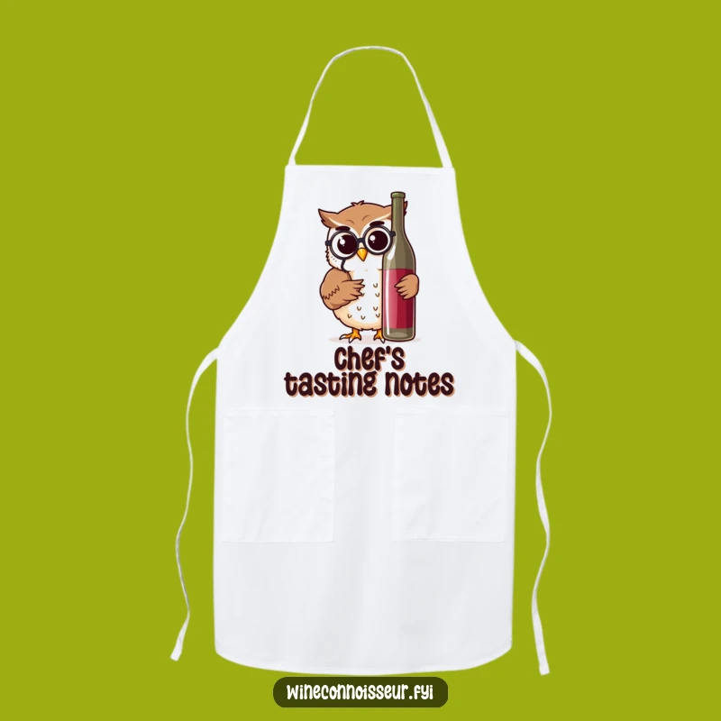 Funny Owl Wine Expert Apron: Connoisseur Design, Perfect Humorous Kitchen Gift