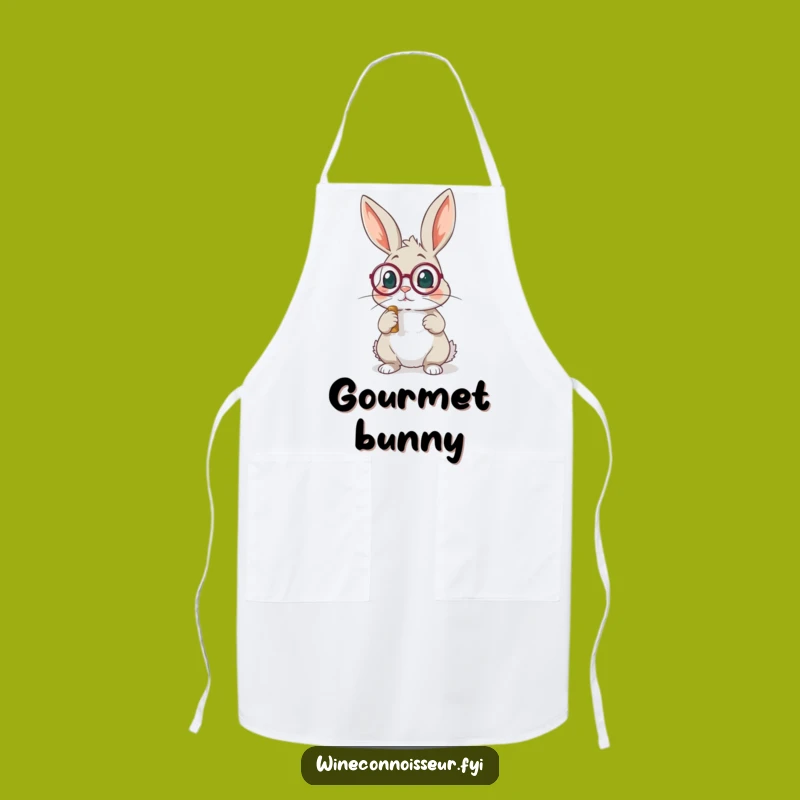 Funny Rabbit Monocle Apron: Cook with Class and Hilarious Insight!