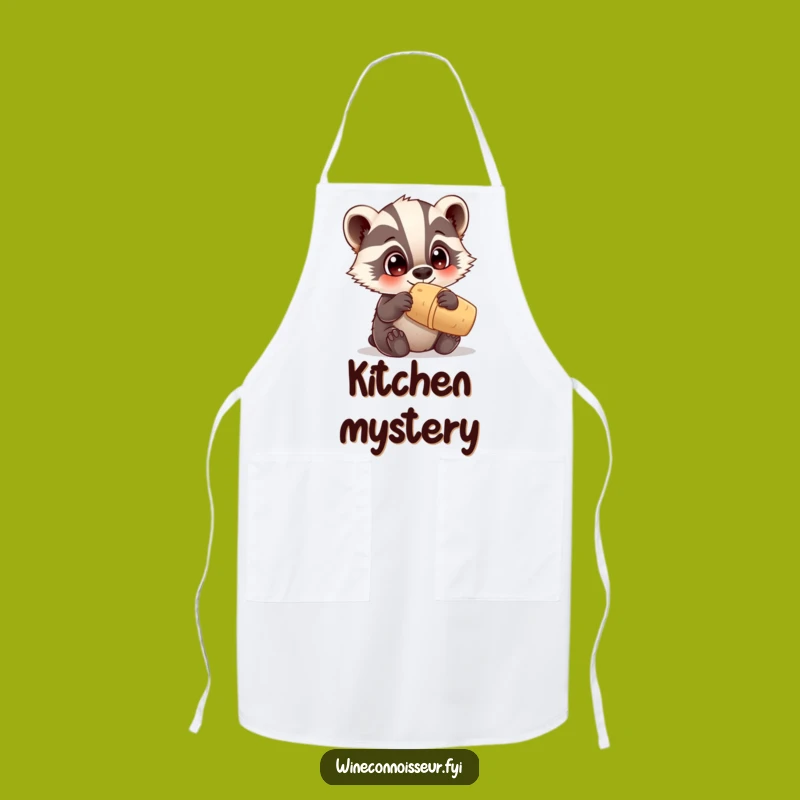 Funny Kawaii Badger Cork Apron: Kitchen Curiosity Fun, Perfect Gift