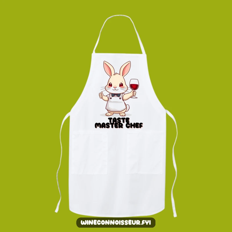 Funny Brave Rabbit Sommelier Apron - Bunny Wine Taster Kitchen Gift