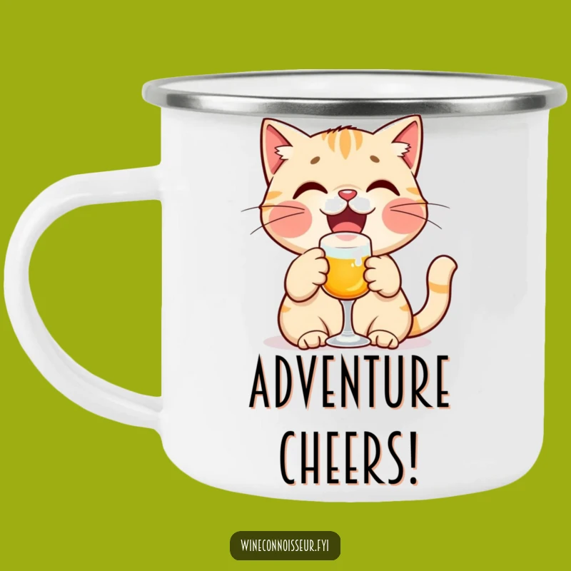 Funny Cat Toasting Camping Mug - Outdoor Celebration, Gift