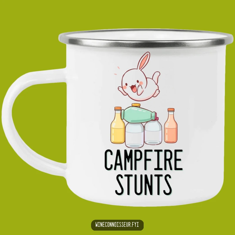 Funny Rabbit Somersault Camping Mug - Energetic Humor for Outdoor Adventures
