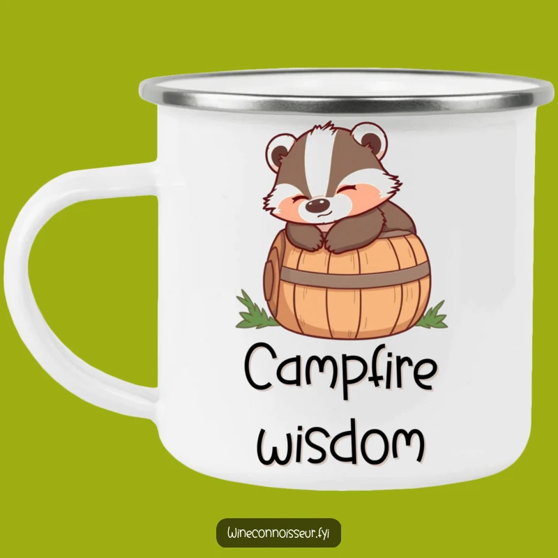 Funny Badger Barrel Camping Mug: Your Wise Outdoor Companion!