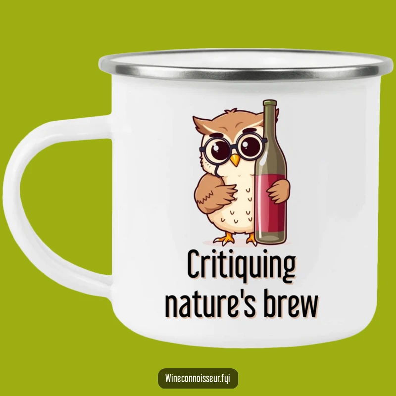 Funny Owl Campfire Mug - Outdoor Wine Wisdom, Perfect Humorous Gift for Hikers