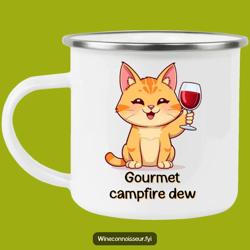 Durable Funny Orange Tabby Cat Camping Mug - Adventure-Ready with a Touch of Feline Humor