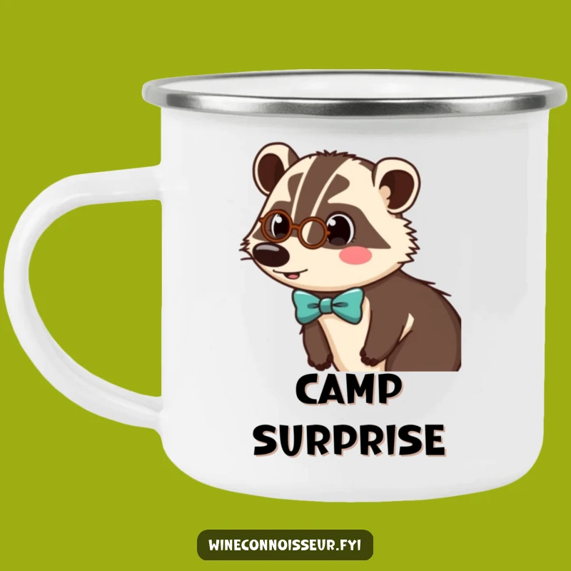 Funny Badger Monocle Camping Mug - Dapper Adventures for the Well-Attired