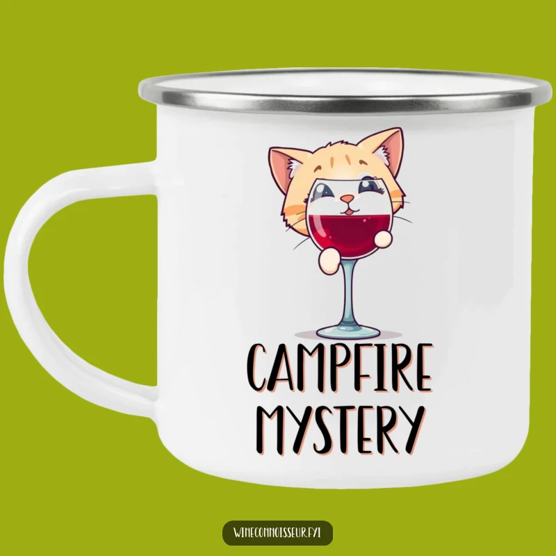 Funny Cat Wine Camping Mug: Adventure with Feline Intrigue!