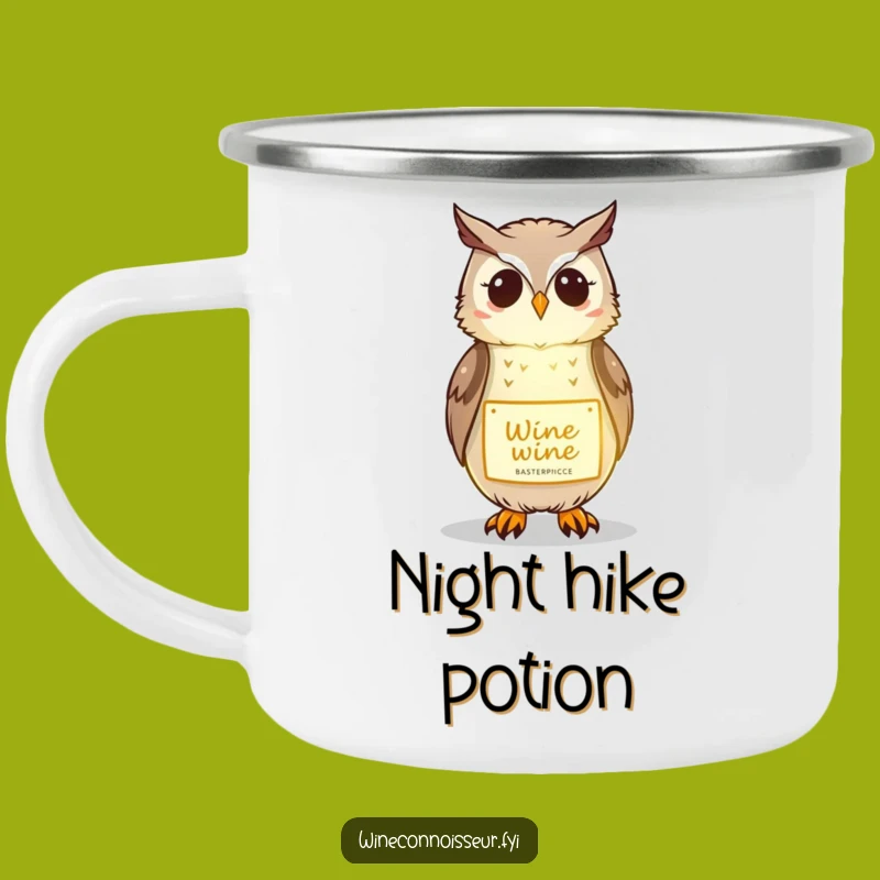 Funny Owl Wine Camping Mug: Illuminated Outdoor Humor & Drinkware Gift