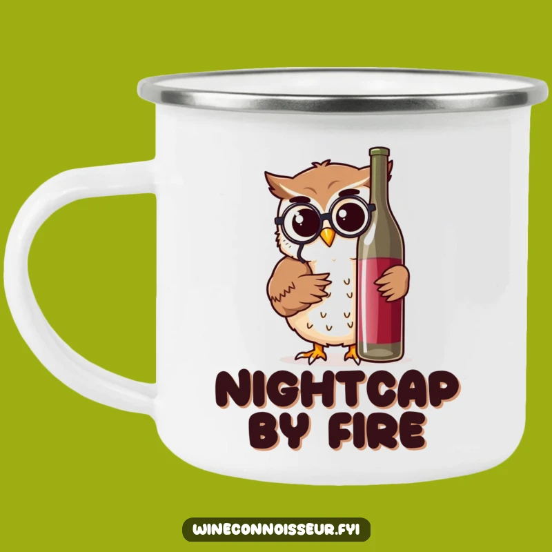 Funny Owl Wine Expert Camping Mug: Wise Sipping Design, Perfect Humorous Outdoor Gift