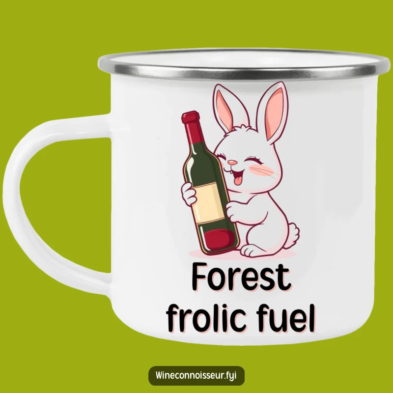 Funny Rabbit Wine Camping Mug: Giggling Outdoors Gift
