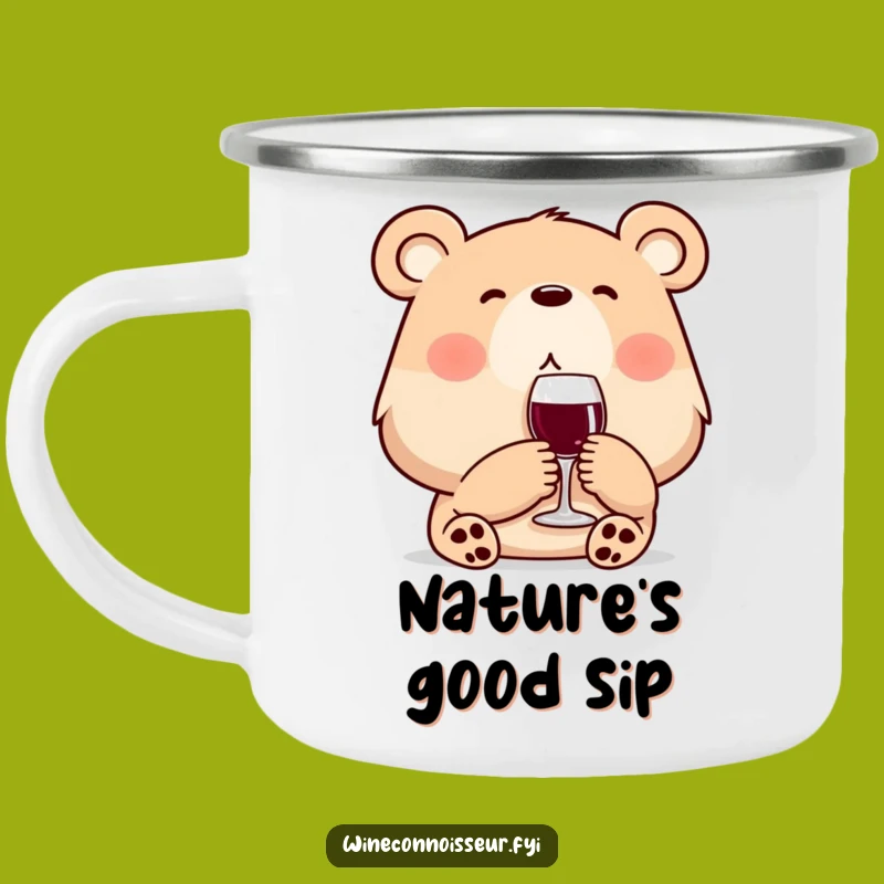 Funny Outdoor Wine Bear Camping Mug: Relaxed Sip Gift