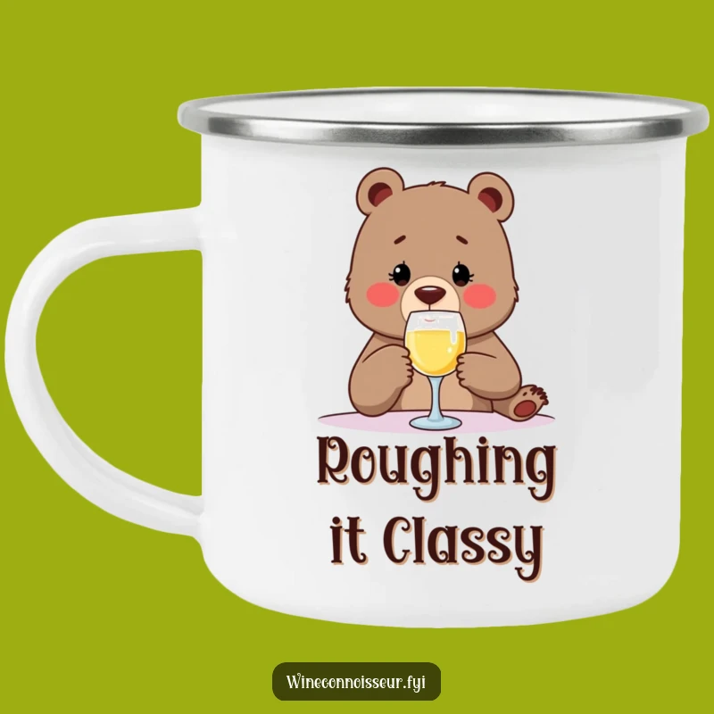 Funny Bear Wine Tasting Camping Mug - Rugged & Hilarious Sip Drinkware Gift