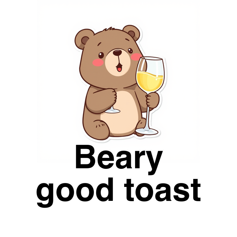 Cute Bear Cheers White Wine Mug 