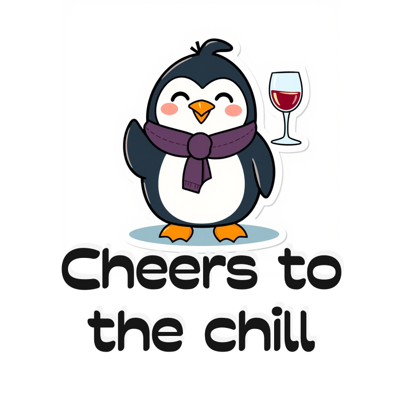 Jolly Penguin Cheers Wine Glass Mug Celebrate 