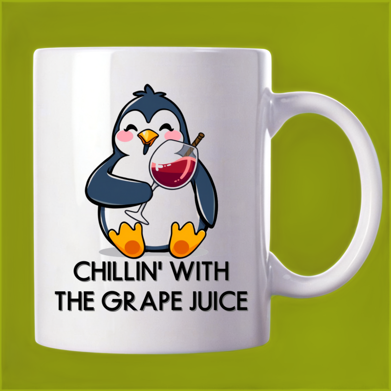 Penguin's Paradise: Sip Wine in Style Mug 