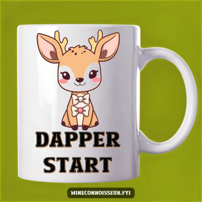 Funny Kawaii Deer Bowtie Mug: Dapper Style and Charm, Perfect Gift