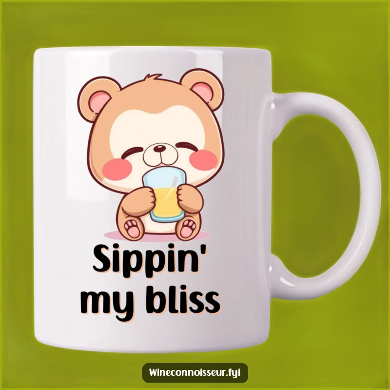Funny Bear Sipping Mug - Joyful Bear Relaxation, Perfect Gift