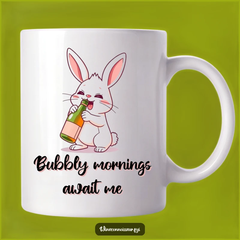 Funny Determined Rabbit Wine Lover Mug - Enthusiastic Humor Gift