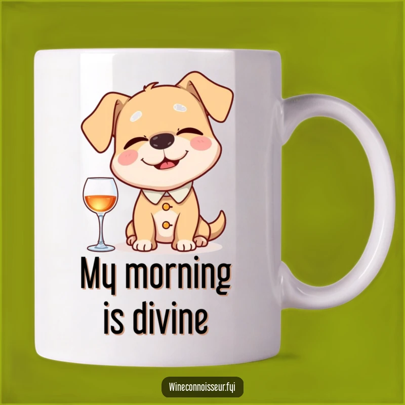 Funny Dog Sommelier Mug: Happy Pup Sniffs Wine, Perfect Funny Gift for Aficionados