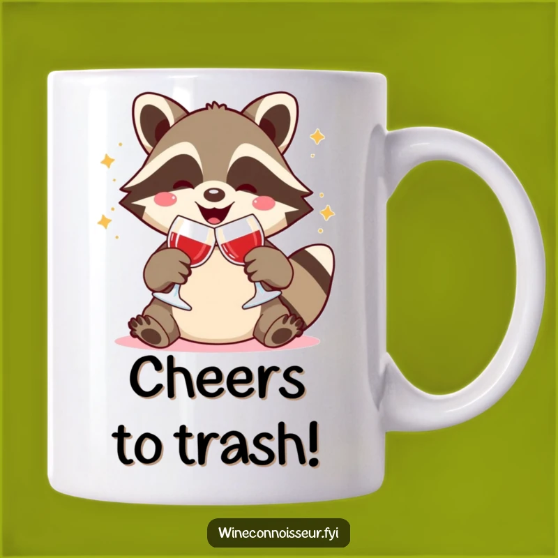 Funny Kawaii Raccoon Wine Toast Mug: Cheers to Joy, Perfect Gift