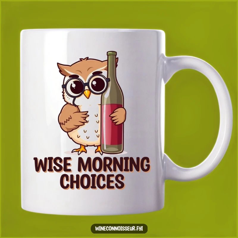 Funny Owl Wine Expert Mug: Monocle Wisdom Design, Perfect Humorous Gift for Oenophiles