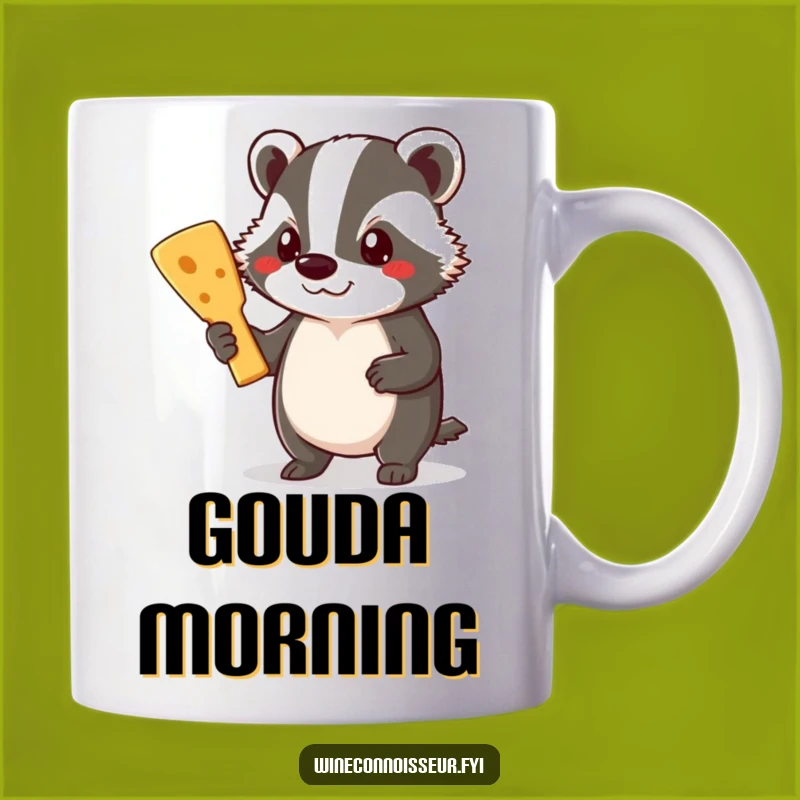 Funny Badger Cheese Lover Mug: Gourmet Animal Gift for Charcuterie Fans