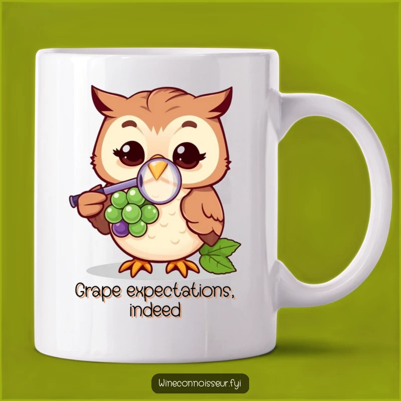 Funny Owl Grape Detective Mug - Hilarious Gift for Book Lovers and Curious Minds