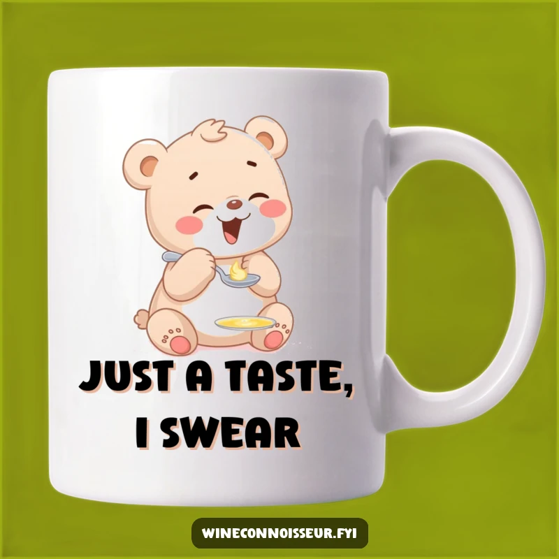 Funny Giggling Bear Cub Tasting Honey Mug - Adorable Humor Gift