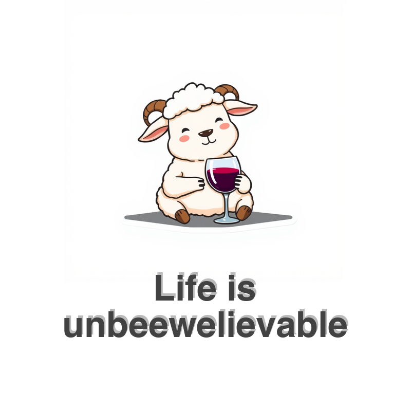 Content Sheep Wine Mug For Relaxing Days 