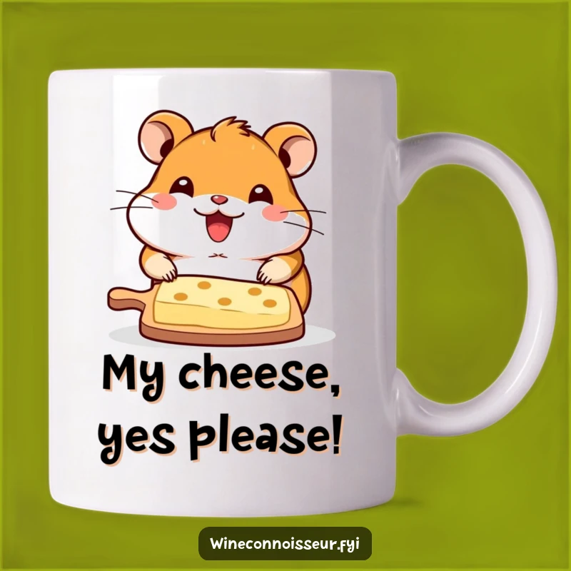 Funny Kawaii Hamster Cheese Board Mug - The Perfect Humorous Gift for Cheese Lovers