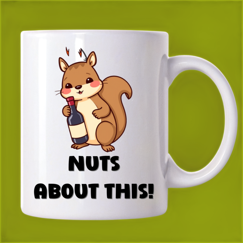 Squirrel's Wine Cellar: Whimsical Mug for Wine Lovers