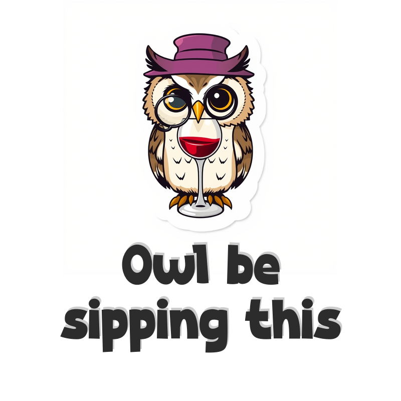 Wise Owl Sipping Wine Monocle Coffee Mug 