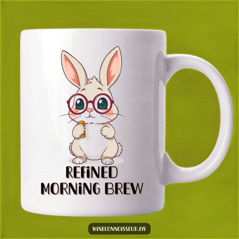 Funny Rabbit Monocle Mug: Sophisticated Bunny Makes a Hilarious Gift!