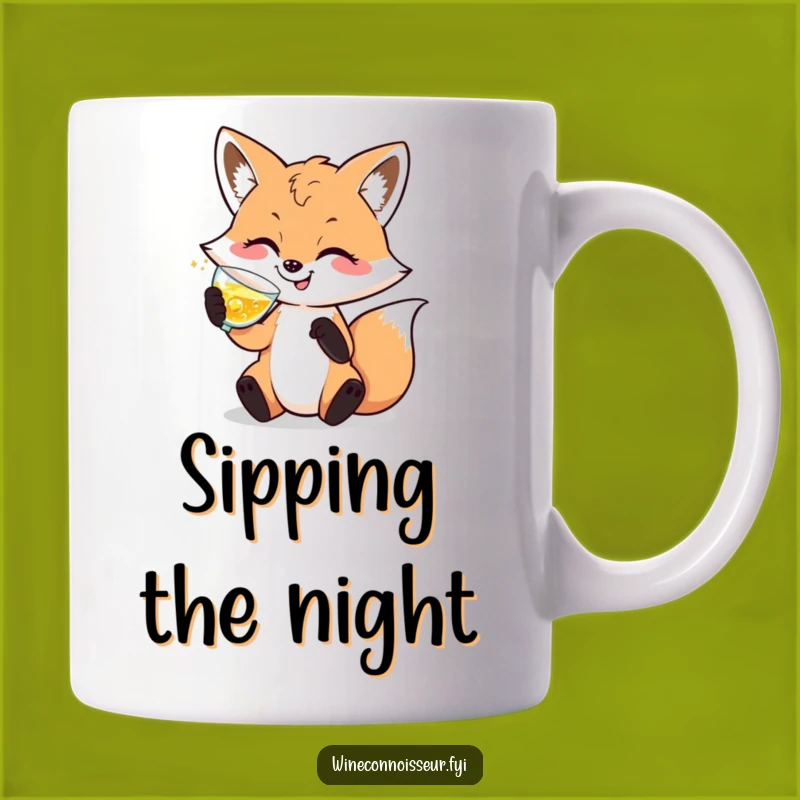 Funny Sophisticated Fox Mug: Swirling Sparkles Design, Perfect Humorous Gift for Connoisseurs