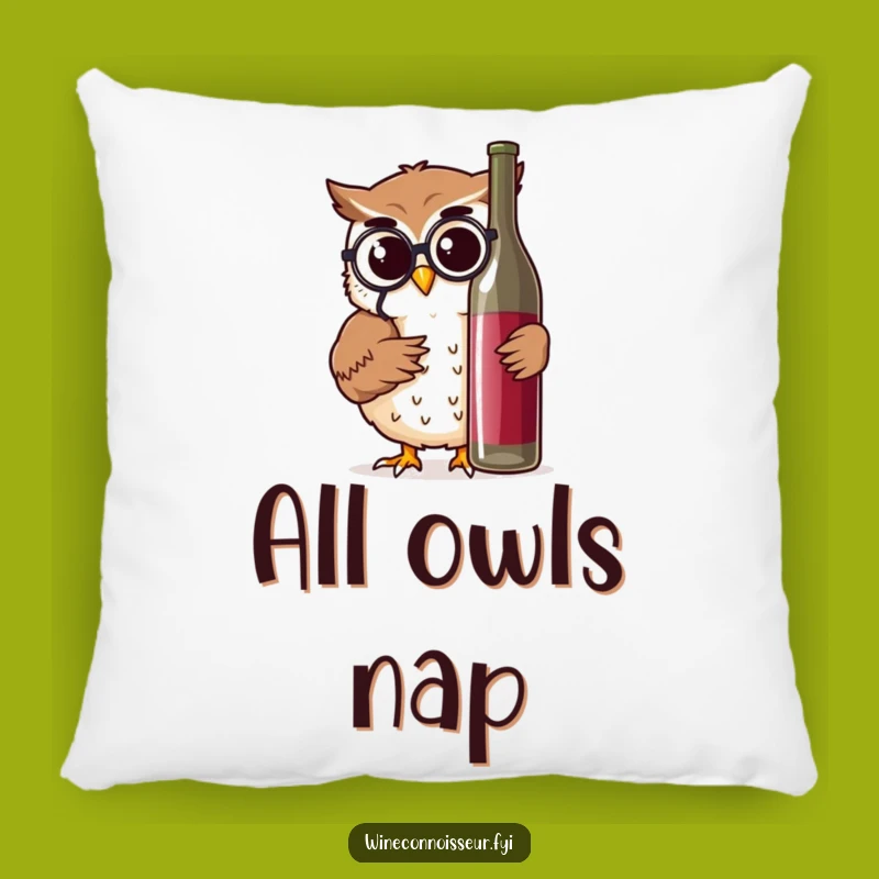 Funny Owl Wine Expert Pillow: Soft Wisdom Design, Perfect Humorous Accent Gift