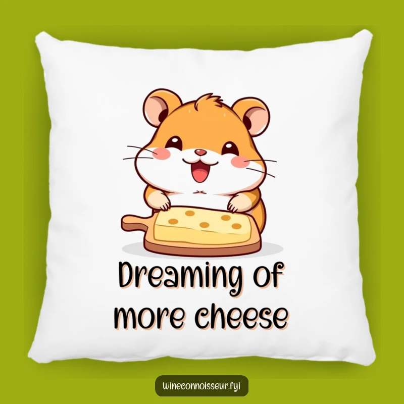 Funny Kawaii Hamster Cheese Board Pillow - Comfy and Humorous Home Decor Gift