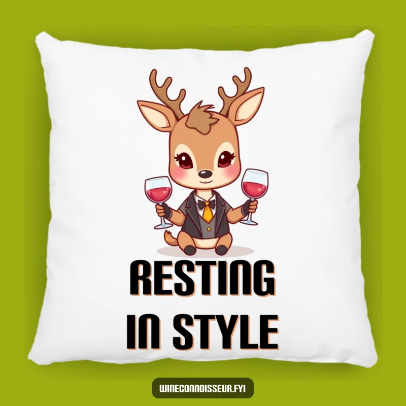 Funny Deer Wine Pillow: Sophisticated Comfort with a Humorous Touch