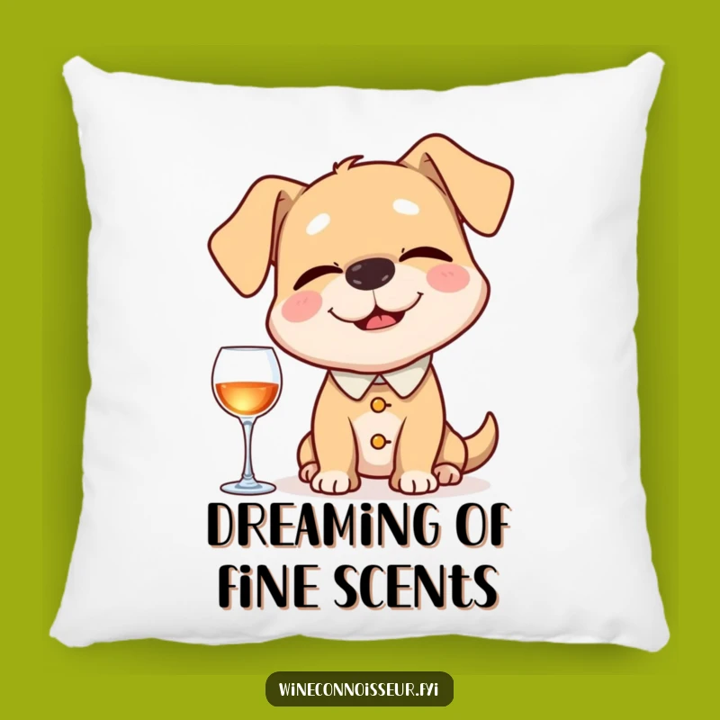 Funny Dog Sommelier Pillow: Happy Pup’s Aroma Sniff, Cozy Funny Gift
