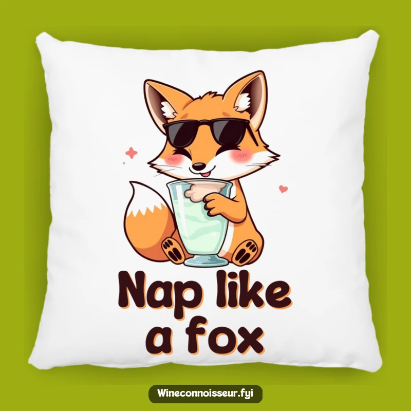 Funny Fox Wine Pillow: Soft Kawaii Comfort, Perfect Relaxing Gift