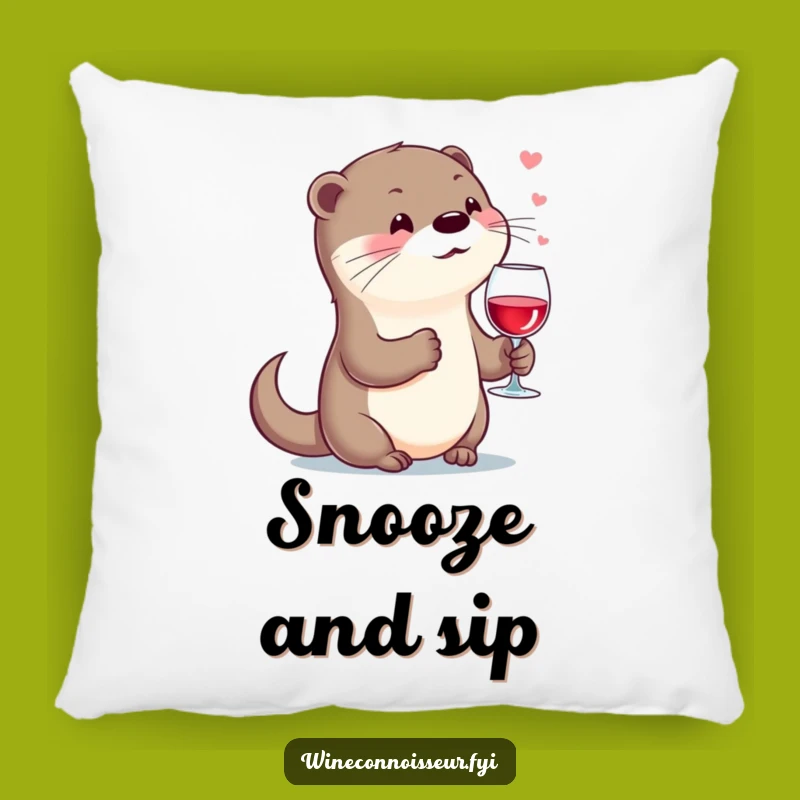 Funny Otter Wine Pillow: Soft Kawaii Comfort, Perfect Relaxing Gift