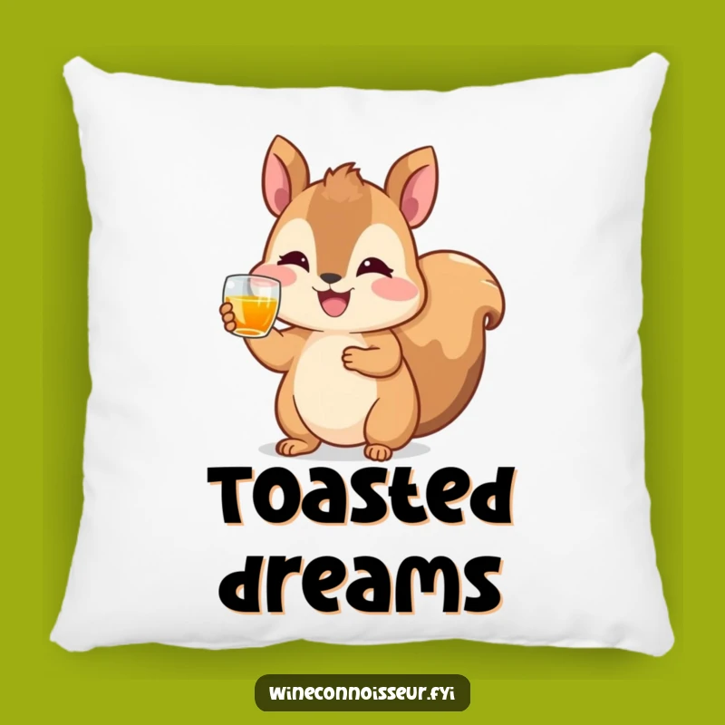 Funny Squirrel Cheers Pillow - Cozy Comfort for Happy Spaces