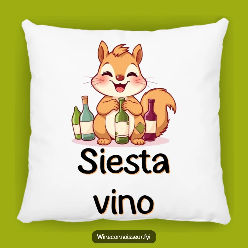 Funny Squirrel Wine Pillow: Cozy Up with Adorable Animal Humor