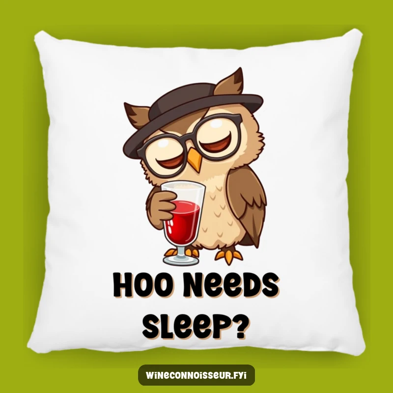 Funny Owl Sommelier Pillow: Cozy and Wise Character Comfort Accent