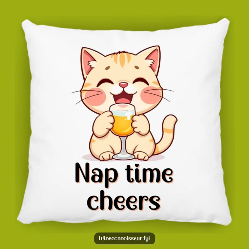 Funny Cat Toasting Pillow - Cozy Celebration Cushion, Gift