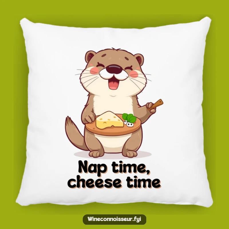 Comfy Funny Otter Cheese Platter Pillow - Cozy & Hilarious Decor