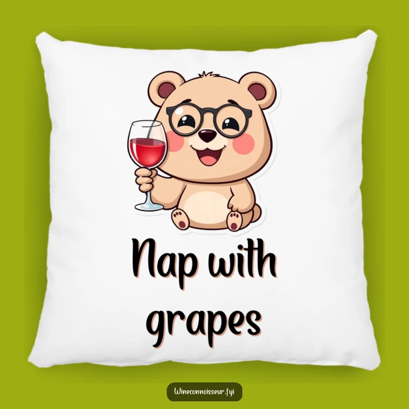 Funny Bear Monocle Pillow: Comfy Luxury with Wine Gift